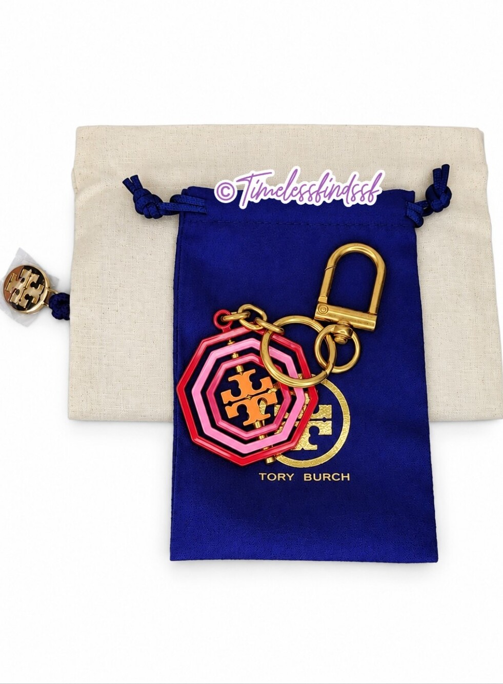 NWOT Tory Burch Rotating Geo Key Fob Bag Charm